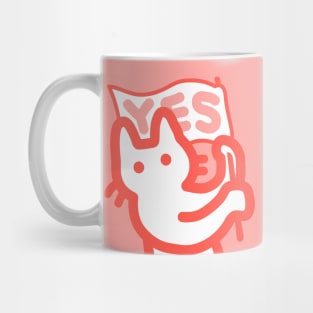 owie waving a yes flag Mug